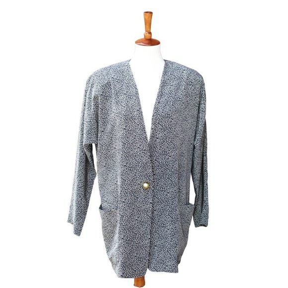 Black and White Blazer Loose Fitting Blazer Women Size 12 - Picture 1 of 7